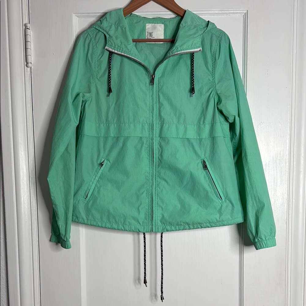Zine Clothing Women's Mint Green Hooded Jacket Size Medium